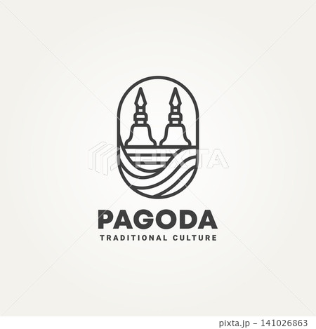 minimalist pagoda culture icon logo template vector illustration design. simple modern traditional asian temple architecture logo concept minimalist pagoda culture icon logo template vector illustration design. simple modern traditional asian temple architecture logo concept 141026863