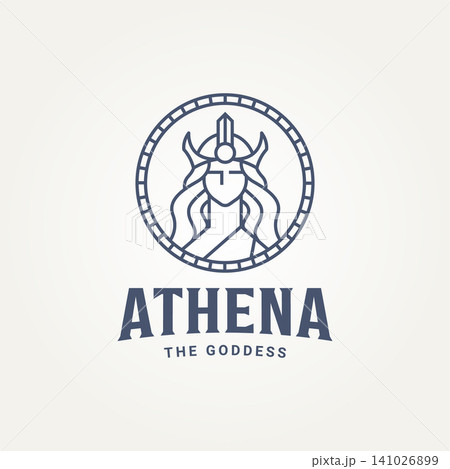 simple minimalist the goddess greek athena badge line art icon logo template vector illustration design. simple modern greek goddess woman emblem logo concept simple minimalist the goddess greek athena badge line art icon logo template vector illustration design. simple modern greek goddess woman emblem logo concept 141026899