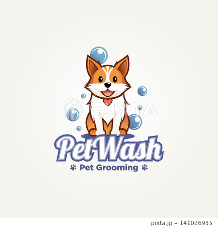 pet wash grooming flat logo template vector illustration design. simple modern grooming salons, veterinarian clinics, pet supply stores logo concept pet wash grooming flat logo template vector illustration design. simple modern grooming salons, veterinarian clinics, pet supply stores logo concept 141026935