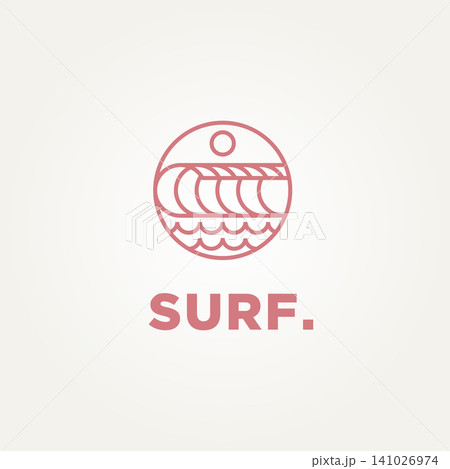 ocean surf minimalist line art logo template vector illustration design. simple modern surfer, water sport, surfboard logo concept ocean surf minimalist line art logo template vector illustration design. simple modern surfer, water sport, surfboard logo concept 141026974