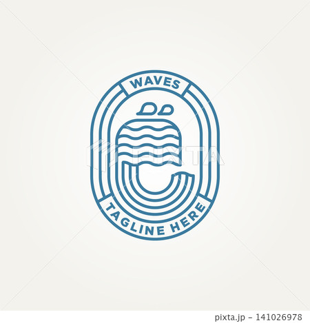 . simple modern surfer, resort hotels, holiday emblem logo concept 141026978
