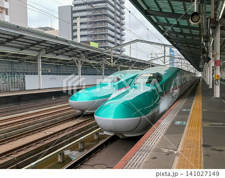 宇都宮駅で通過列車を待つ東北青森新幹線 宇都宮駅で通過列車を待つ東北青森新幹線 141027149
