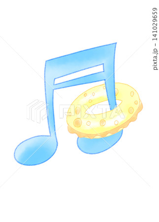 浮き輪の付いた音符 浮き輪の付いた音符 141029659