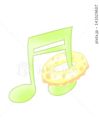 浮き輪の付いた音符 浮き輪の付いた音符 141029687