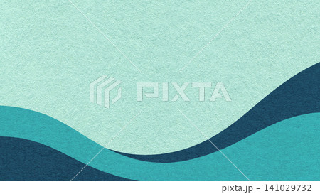 Textured pastel mint paper background with dark teal and light turquoise wavy lines and waves, copy space for banner Textured pastel mint paper background with dark teal and light turquoise wavy lines and waves, copy space for banner 141029732