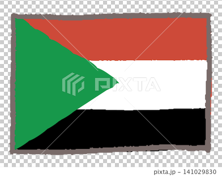 Hand-drawn Sudanese flag Hand-drawn Sudanese flag 141029830
