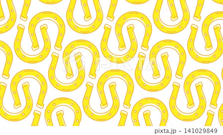 Golden horseshoes arranged in a geometric pattern. Vector luck and fortune background Golden horseshoes arranged in a geometric pattern. Vector luck and fortune background 141029849