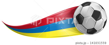 Colombia flag with soccer ball with speed effect. Vector illustration Colombia flag with soccer ball with speed effect. Vector illustration 141031559