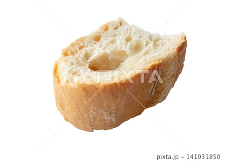 Rustic white bread slice isolated on white Rustic white bread slice isolated on white 141031850