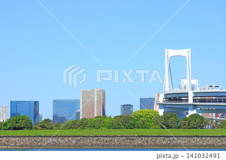 東京都港区、レインボーブリッジの風景 東京都港区、レインボーブリッジの風景 141032491