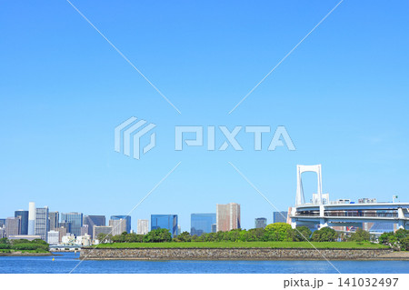 東京都港区、レインボーブリッジの風景 東京都港区、レインボーブリッジの風景 141032497