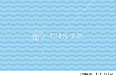 海の波をイメージした水色の波線シームレスパターン 爽やかな波模様のベクターイラスト背景素材 海の波をイメージした水色の波線シームレスパターン 爽やかな波模様のベクターイラスト背景素材 141033158
