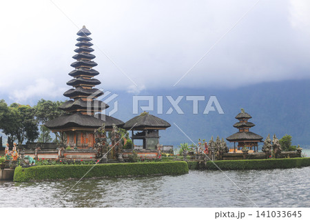 Pura Ulun Danu Beratan water temple on Bratan lake in Bedugul Bali Indonesia Pura Ulun Danu Beratan water temple on Bratan lake in Bedugul Bali Indonesia 141033645