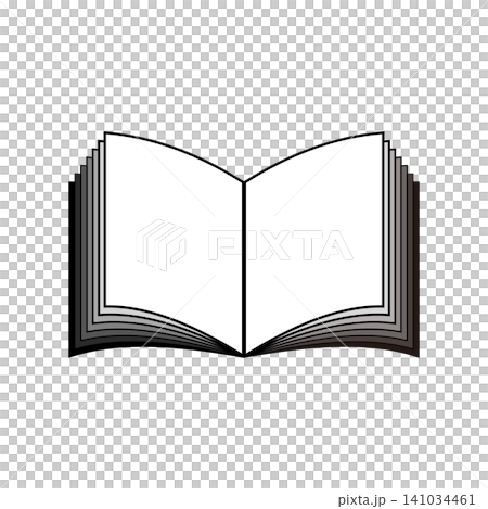 打開的書本插圖;空白處;黑色。 打開的書本插圖;空白處;黑色。 141034461