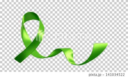 Green awareness ribbon, isolated on background. Ribbon symbol for cancer awareness, Glaucoma cancer, lymphoma, Scoliosis Awareness, Liver Cancer, Gallbladder and Bile Duct Cancer Awareness concepts. Green awareness ribbon, isolated on background. Ribbon symbol for cancer awareness, Glaucoma cancer, lymphoma, Scoliosis Awareness, Liver Cancer, Gallbladder and Bile Duct Cancer Awareness concepts. 141034522