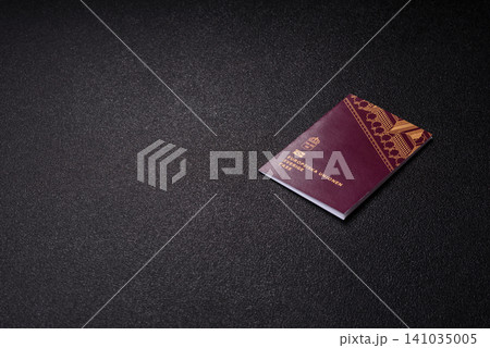 Sweden, swedish passport or id document with tickets for flight, travel. Swedish passport Sweden, swedish passport or id document with tickets for flight, travel. Swedish passport 141035005