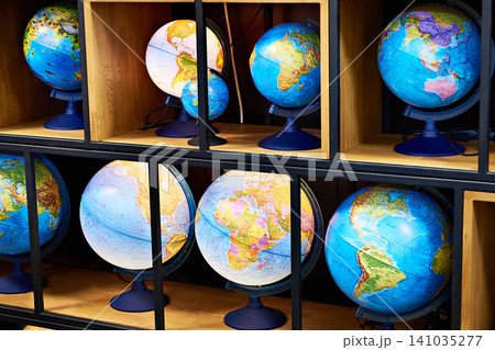 Geographic globes in store 141035277