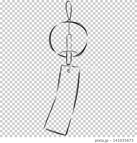 An illustration (line drawing) of wind chimes swaying in the breeze. An illustration (line drawing) of wind chimes swaying in the breeze. 141035673