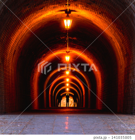 Meiji Tunnel on the Old Tokaido Road in Utsunoya, Shizuoka, Japan 141035805