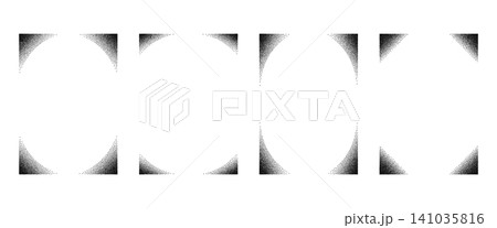 Grain rectangle frames with stipple borders and fade corners. Noise texture overlays with dotwork edges for photos and presentations. Grain rectangle frames with stipple borders and fade corners. Noise texture overlays with dotwork edges for photos and presentations. 141035816