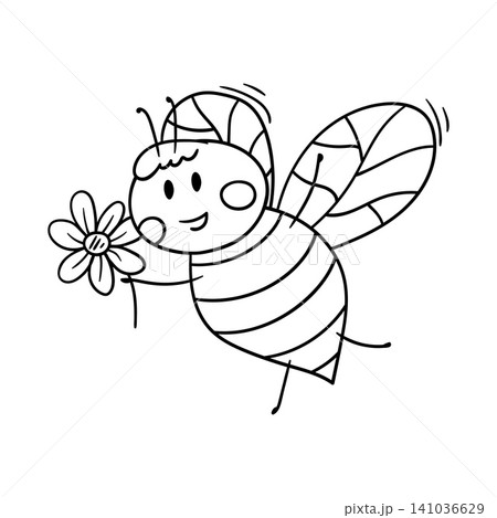Cute vector icon in outline style 141036629