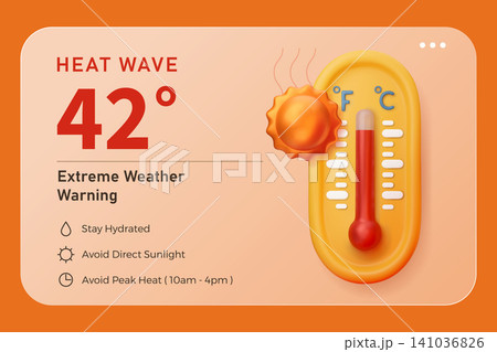Heatwave Warning Banner Heatwave Warning Banner 141036826