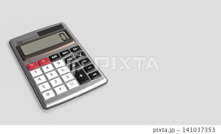 Modern Calculator On Clean Background With Copy Space 3d render. 141037353