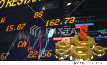 Financial Market Growth And Investment Strategy Concept 3d render. Financial Market Growth And Investment Strategy Concept 3d render. 141037370