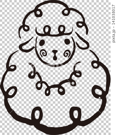New Year's Card 2027: Sheep, Animal, Year of the Sheep, Cute, Ink Painting, Japanese Style, Modern, Illustration, New Year's Card Material New Year's Card 2027: Sheep, Animal, Year of the Sheep, Cute, Ink Painting, Japanese Style, Modern, Illustration, New Year's Card Material 141038017