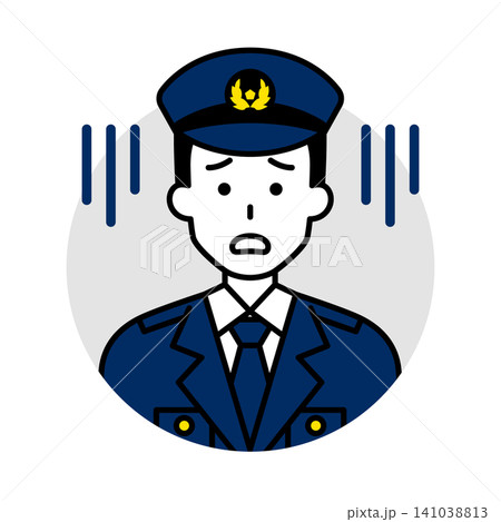 男性警察官のアイコン(がっかり) 男性警察官のアイコン(がっかり) 141038813