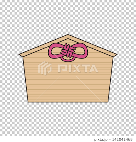 桃形祭祀牌的簡單插圖。 141041469
