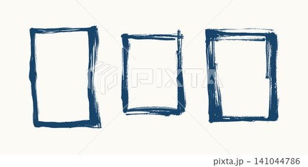 Abstract Blue Brush Stroke Square Frames Vector Abstract Blue Brush Stroke Square Frames Vector 141044786