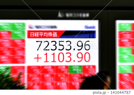 日本の東京都市景観初7万2000円台・株価/終値7万2353円96銭。TOPIX終値も最高値を更新 日本の東京都市景観初7万2000円台・株価/終値7万2353円96銭。TOPIX終値も最高値を更新 141044787