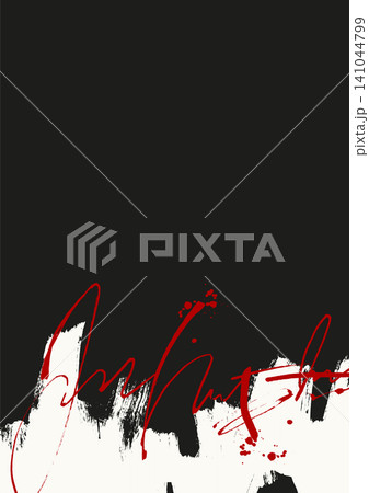 Red black abstract brush stroke grunge background 141044799
