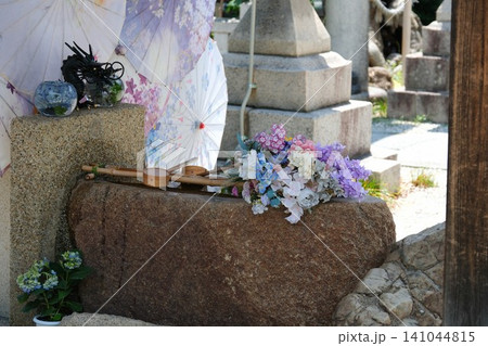 兵庫県尼崎市水堂須佐男神社の花手水アップ 兵庫県尼崎市水堂須佐男神社の花手水アップ 141044815