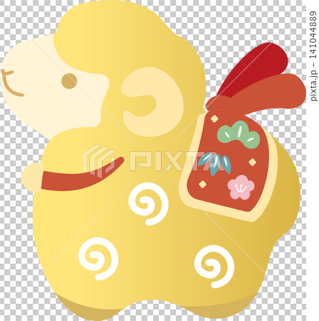 New Year 2027, New Year's card 2027, Year of the Sheep, Sheep, Clay bell, Cute, Icon, Decoration, Japanese modern, Design material New Year 2027, New Year's card 2027, Year of the Sheep, Sheep, Clay bell, Cute, Icon, Decoration, Japanese modern, Design material 141044889