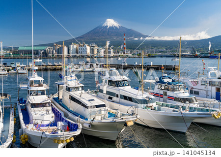 富士山をのぞむ田子の浦漁港 富士山をのぞむ田子の浦漁港 141045134