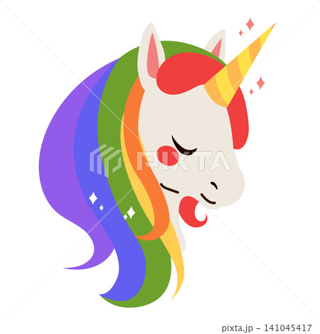 Vector Cartoon Illustration Of Unicorn With Golden Horn LGBTQ Pride Month Clip art Vector Cartoon Illustration Of Unicorn With Golden Horn LGBTQ Pride Month Clip art 141045417