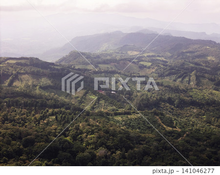Mountains and valleys stretch across a green landscape in Nicaragua Mountains and valleys stretch across a green landscape in Nicaragua 141046277