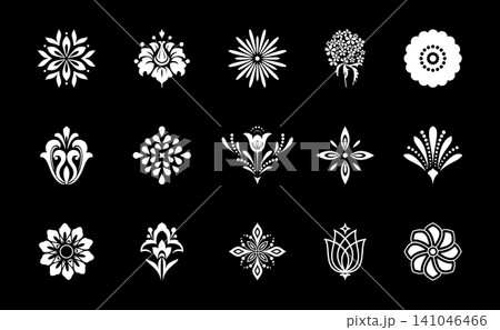 Flower icons set. Isolated elements for design. Vector graphics. Flower collection Flower icons set. Isolated elements for design. Vector graphics. Flower collection 141046466
