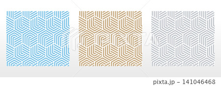 Set of abstract geometric patterns. Seamless vector backgrounds. Colored ornaments Graphic modern patterns Simple lattice graphic design 141046468
