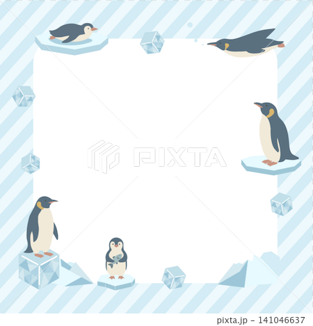 Penguin Summer Banner Illustration - Summer Material - Summer Frame - Background - Flat Design - Illustration with Copy Space Penguin Summer Banner Illustration - Summer Material - Summer Frame - Background - Flat Design - Illustration with Copy Space 141046637