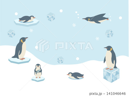 ペンギンの夏バナーイラスト 夏素材 夏フレーム 背景 フラットデザイン コピースペース付きイラスト ペンギンの夏バナーイラスト 夏素材 夏フレーム 背景 フラットデザイン コピースペース付きイラスト 141046646