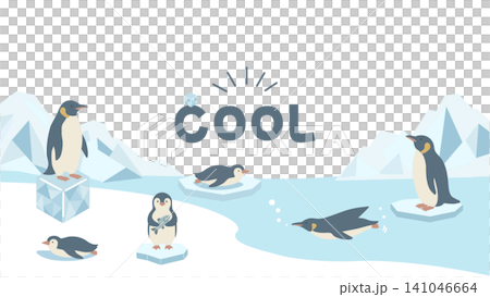ペンギンの夏バナーイラスト 夏素材 夏フレーム 背景 フラットデザイン コピースペース付きイラスト ペンギンの夏バナーイラスト 夏素材 夏フレーム 背景 フラットデザイン コピースペース付きイラスト 141046664