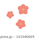 かわいい梅の花の年賀素材 141046669