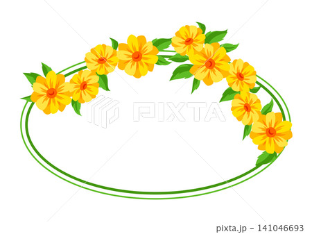 Flower frame with daisy. Background with beautiful decorative summer flowers. Flower frame with daisy. Background with beautiful decorative summer flowers. 141046693