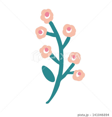 北欧風のお花のイラスト02線なし 北欧風のお花のイラスト02線なし 141046894