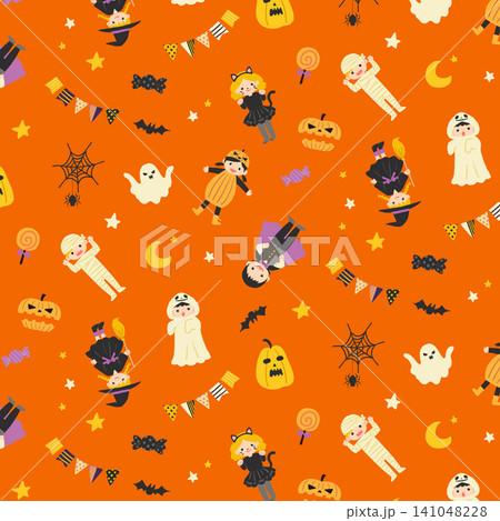 かわいいハロウィンのイラスト　パターン 141048228
