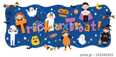 かわいいハロウィンのイラスト かわいいハロウィンのイラスト 141048303