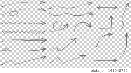 A set of various arrows drawn with softly colored markers, in monochrome. A set of various arrows drawn with softly colored markers, in monochrome. 141048732